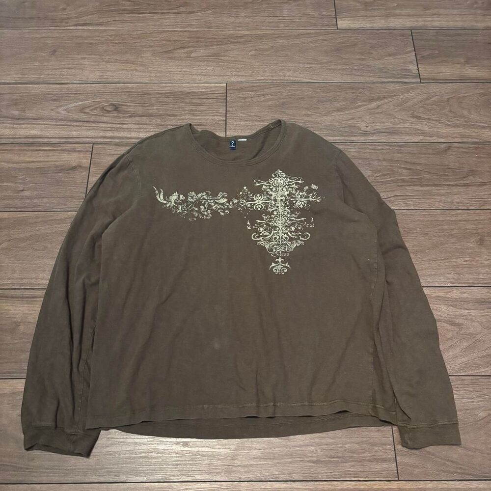 Guess Unisex Brown and Green T-shirt